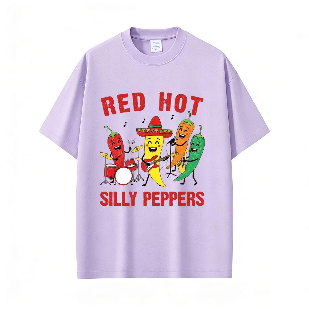 Red Hot Silly Peppers Funny Meme Graphic T Shirts Unisex Women Vintage Gothic Metal Rock Tshirt Unisexs Summer Casual Humor Tshirts