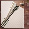 Retro Flip-Up Grid Notebook with 5 Removable Rings - Comfortable 4-Coil Design