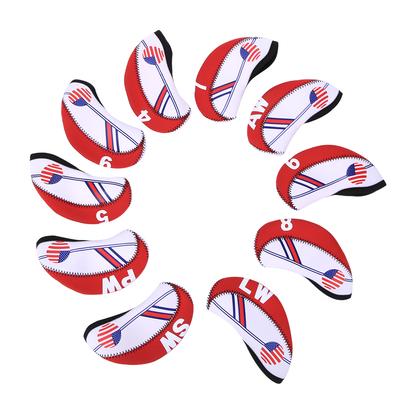 10 SZTUK Tkanina Przenośna Pokrowiec na Główkę Kija Golfowego Praktyczny Pokrowiec na Główkę Puttera Akcesorium Sportowo-Rozrywkowe Czerwony
