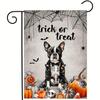 2D Flat, 2D Flat,1pc French Bulldog Halloween Garden Flag - Spooky French Bulldog with Jack-O-Lanterns, Bats, Spiders - & Orange Outdoor Decoration - 