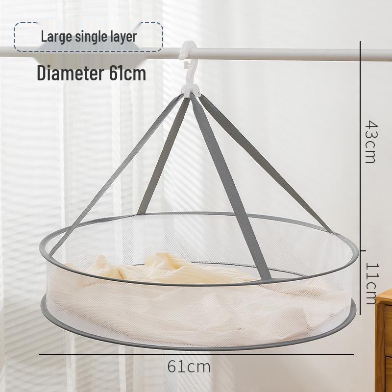 Three-Tier Windproof Folding Sweater Drying Rack Basket