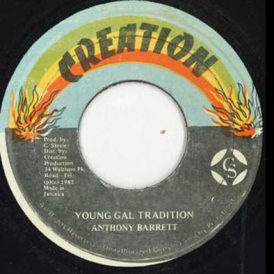 7-inch Plaat TONY REBEL - Young Gal Tradition / Versie none Creatie 1987 Jamaica Reggae, Ska & Dub