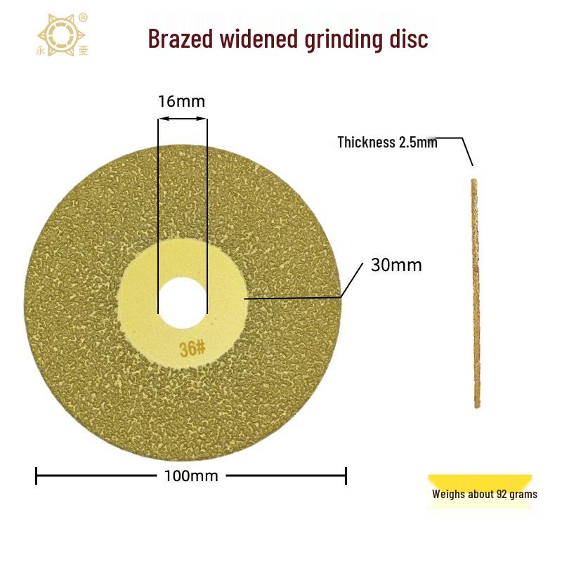 Brazed Diamond Grinding Disc for Tile, Stone, Cast Iron, and Glass - High-Efficiency Cutting Wheel