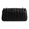 Coach Gestreift 26 Druckverschluss Kette Leder Crossbody Schultertasche Mittel Damen Taschen Schwarz CP150-V5BLK