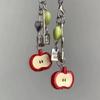 Akcesoria DIY Moda Owocowy Łańcuszek do Telefonu Brelok Słodkie Czerwone Jabłko Brelok Biżuteria w Kształcie Serca Zawieszka do Plecaka