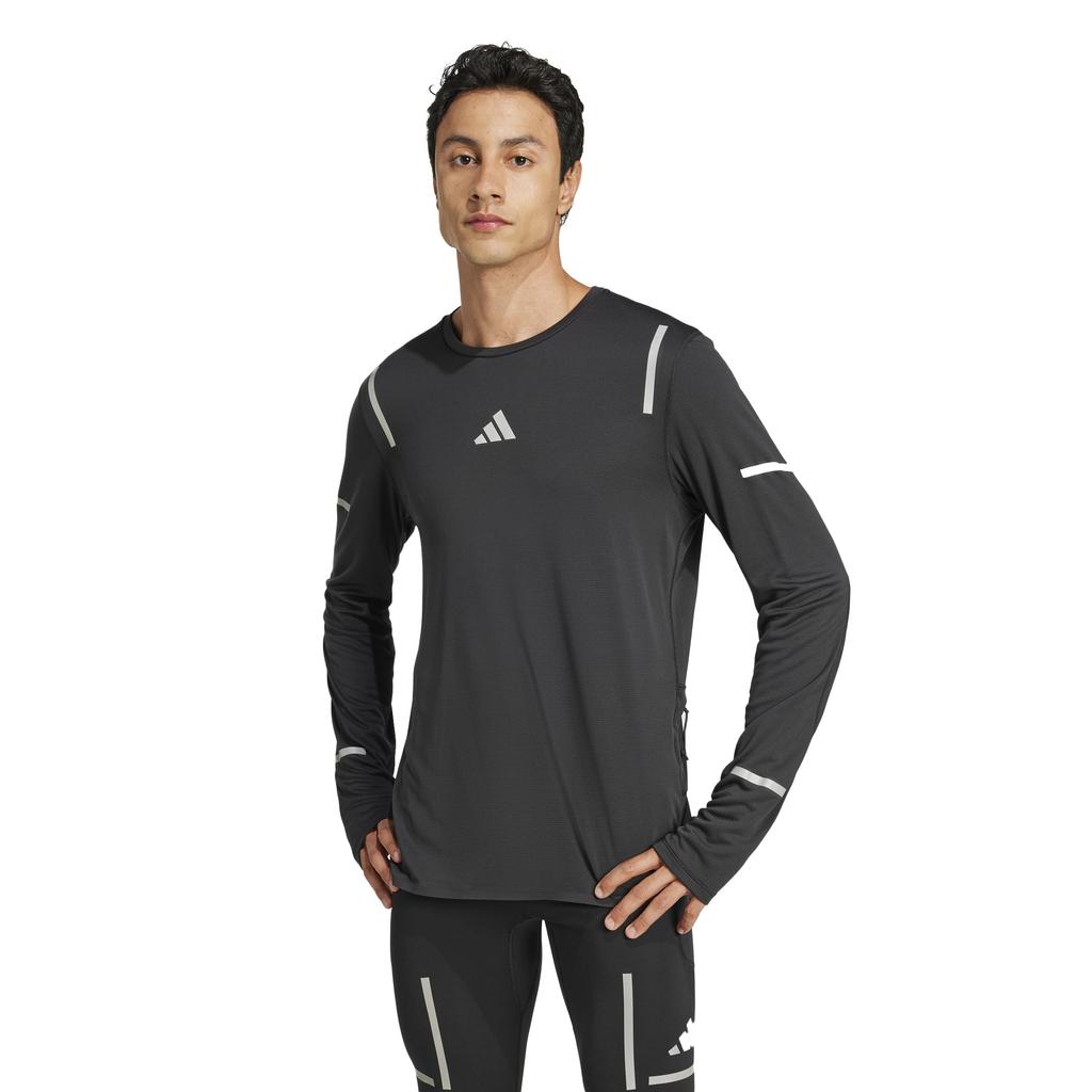 Adidas Ultimate Running Reflective Long Sleeve KVL57 Black T-Shirt Men's (JD7801) J/L