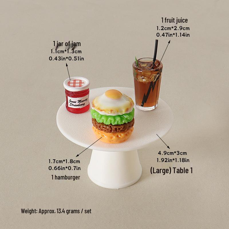 

Miniature Dollhouse Hamburger & Milk Tea Scene Accessories