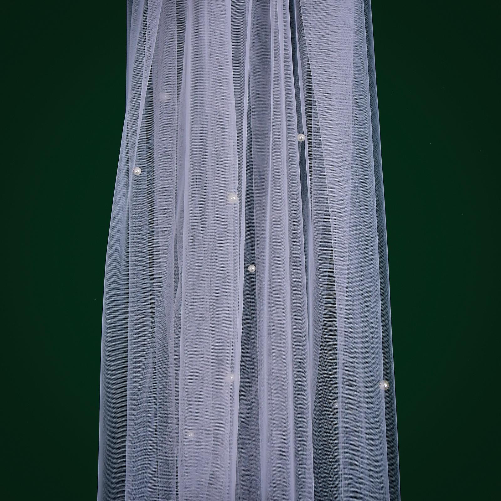 

MZA39 Фата с бантами, свадебная фата из бисера с расческой, 15 аксессуаров Quinceanera для девочек, аксессуары для первого причастия, жесткая органза 100cm