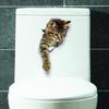 Cats 3D Wall Sticker Toilet Stickers Hole View Vivid Dogs Bathroom For Home Decoration Animals Vinyl Decals Art Wallpaper Poster