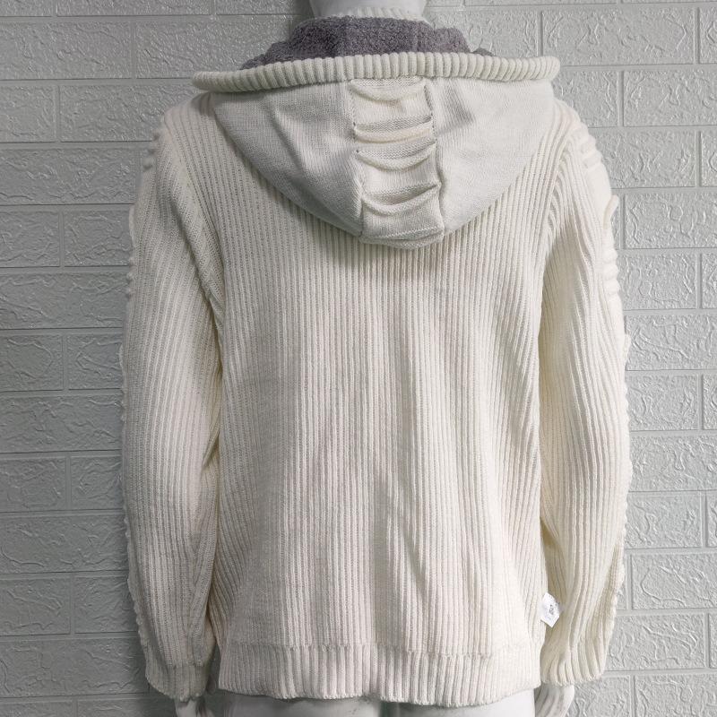 2025 Winter Sweater Cardigan Men's Hooded Knitted Cardigan Jacket