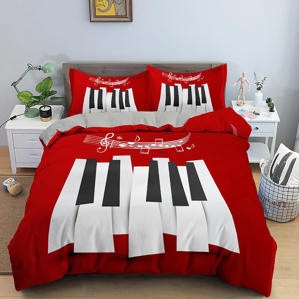 

Elegant Stylish Music Notes Piano Keys Keyboard Bed Classic Melody For Kids Boys Girls Comforter Comforter (quilt)-EU Single(135*200cm)3pcs
