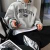 Mens Hooded Sweatshirt 2026 Loose Fit Print Casual Pullover Top