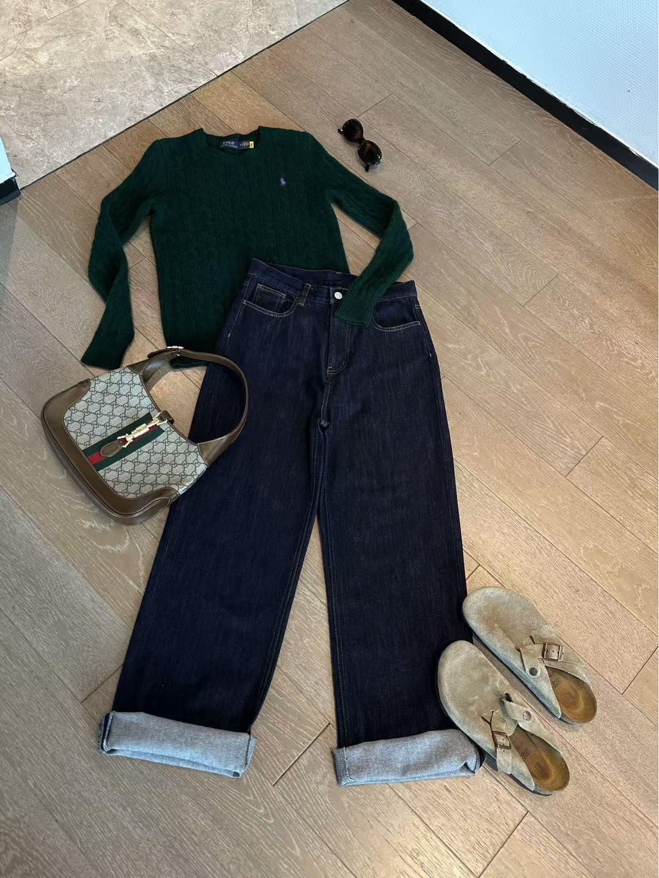 

Retro Eco-Friendly Wide-Leg Jeans - Spring/Autumn Style 26 темно-синий