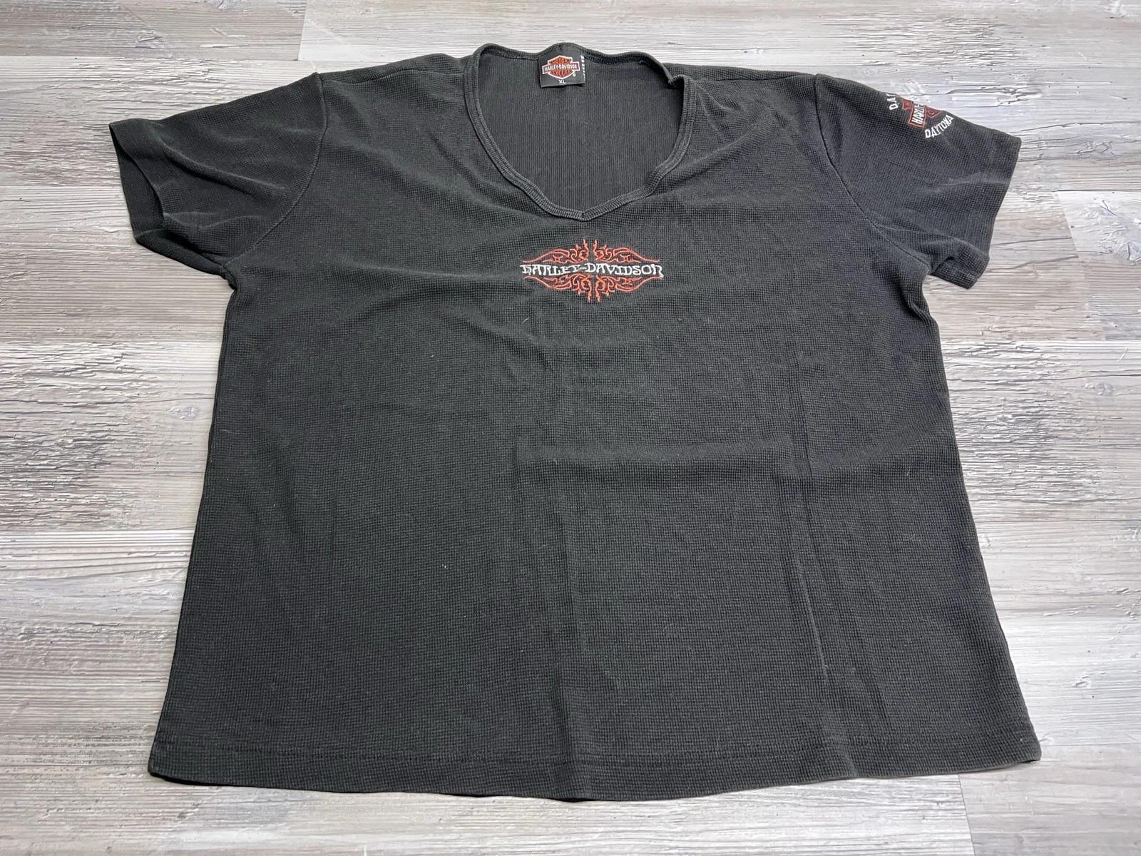 Винтажная женская футболка Harley Davidson Dayton Beach с коротким рукавом, термотоп, размер XL 4XL