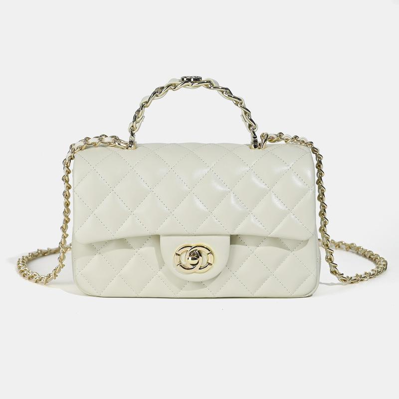 Leather rhombus chain bag women's handbag high-end new versatile single shoulder messenger small square bag