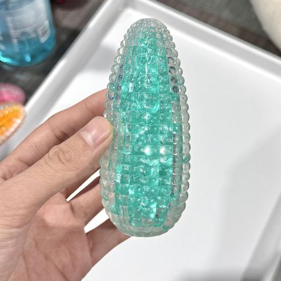 2Pcs Fake Corn Squeeze Toy Anxiety Stress Relief Transparent Corn Pinch Sensory Toy Teens Adults Soft TPR Calming Vegetable Fidget Toy