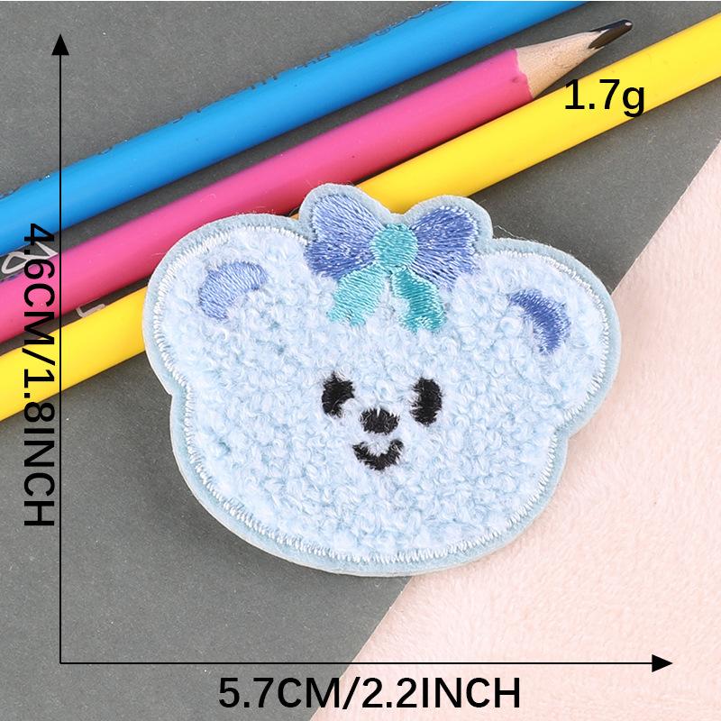 Original embroidery sticker embroidery label cartoon animal bear towel embroidery hand account DIY patch sticker accessory cloth sticker