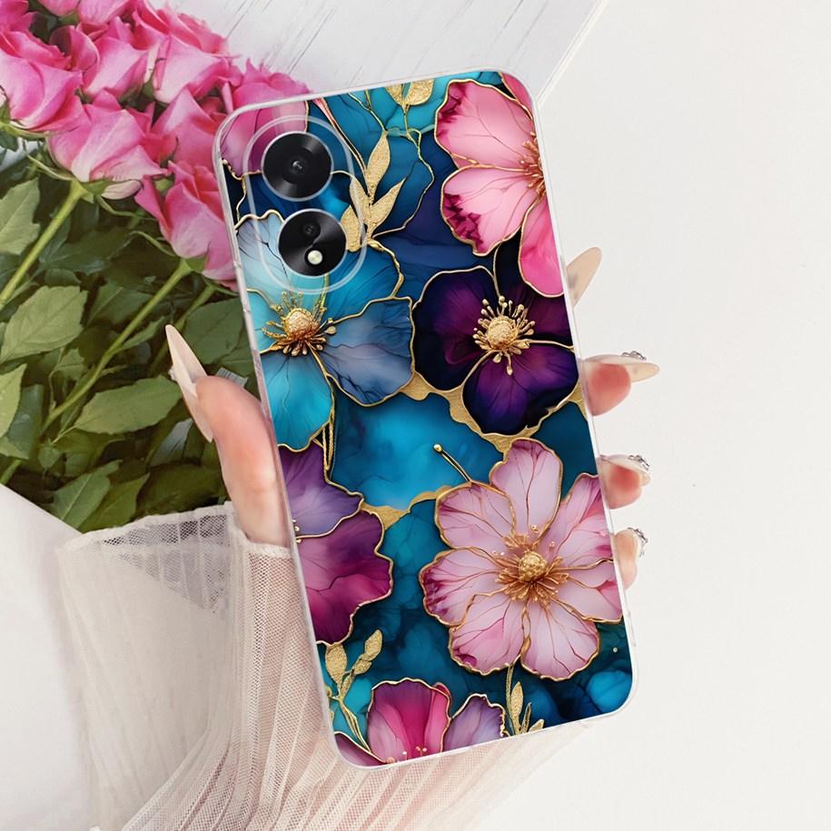 For OPPO A18 A38 4G Case CPH2579 CPH2591 Shockproof Cover Popular Flower Bowknot Soft Silicone Fundas For OPPOA18 OPPOA38 Bumper