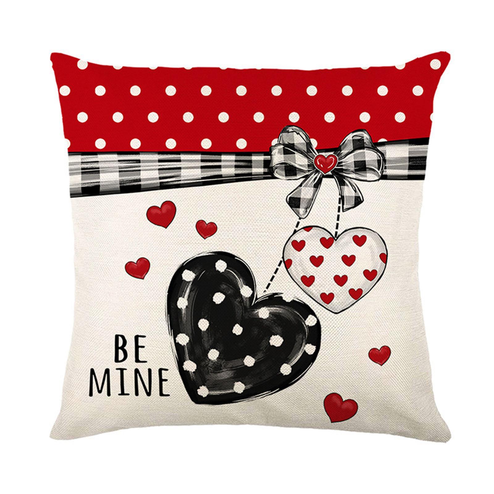 

Valentine s Day Pillowcase With Letter And Heart Design, Headboard Pillow, Festive Decoration Pillowcase One Size