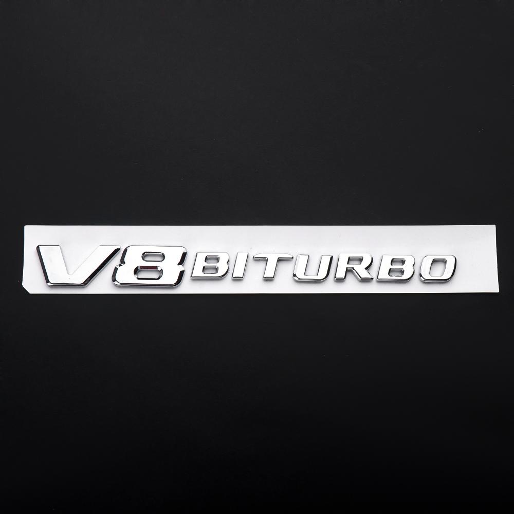 

GLC GLB 1pc 3D ABS V12/V8 BITURBO Logo Emblem Badge Rear Side Stickers Car Styling For Mercedes Benz AMG W202 W205 W211 W176 Cl 1pc