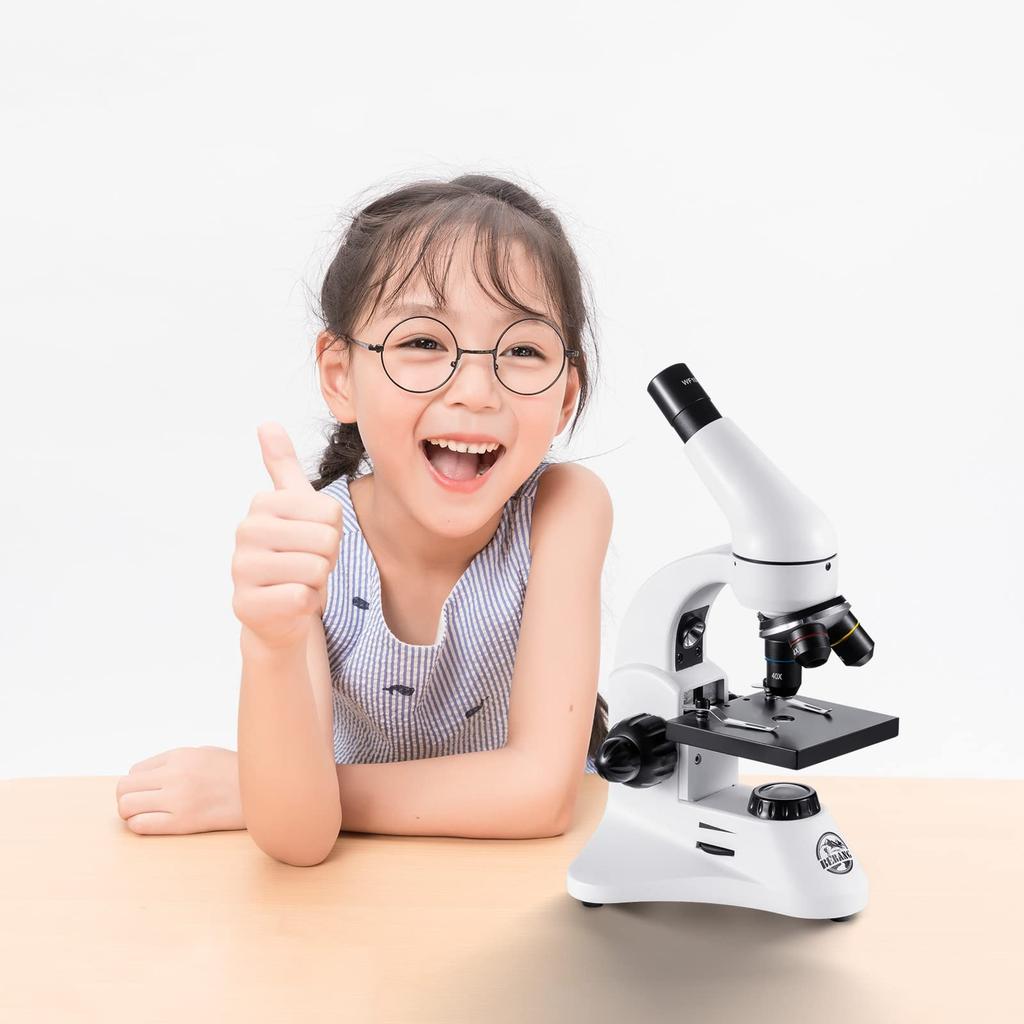 2000x Magnification Microscope, Powerful Metal Monocular Biological Stereo Microscope with CoarseFine Adjustment, Two Wide-Angle Eyepieces,