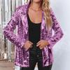 Women Sexy Glitter Sequins Performance Club Evening Cocktail Suit Party Coat