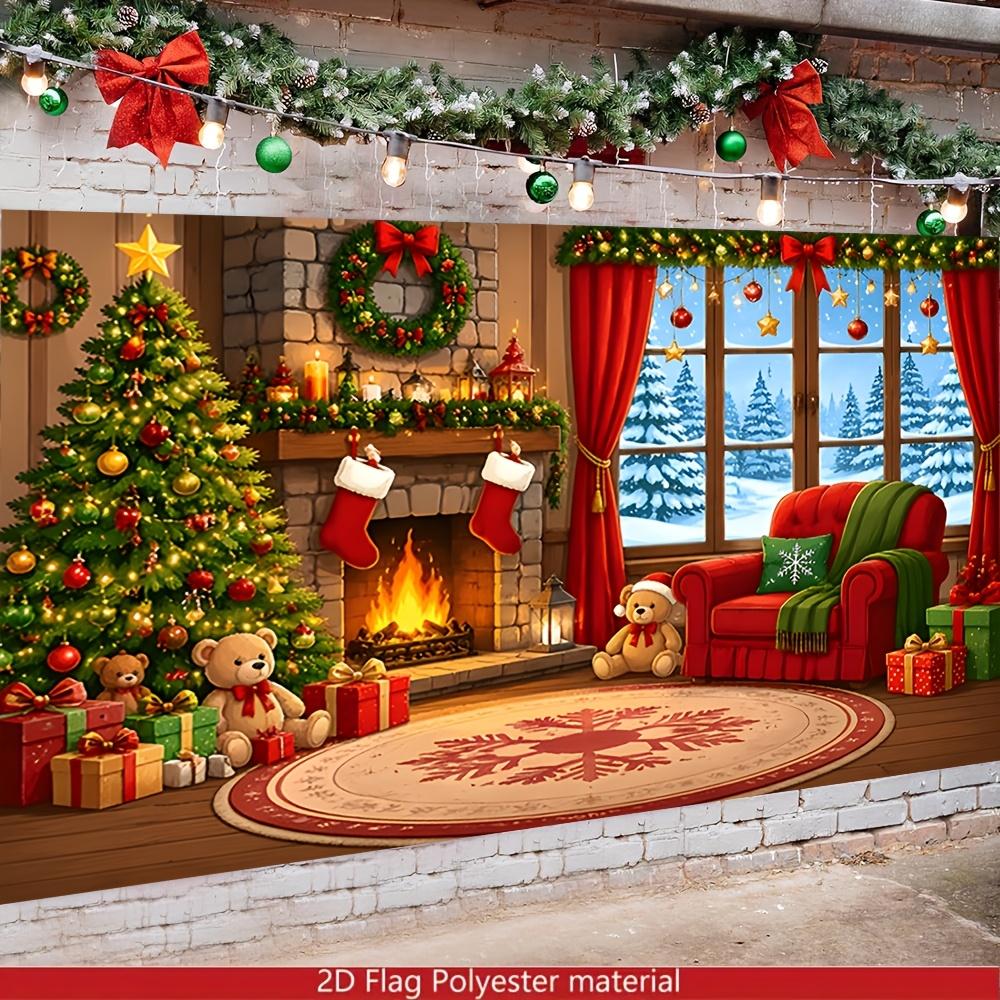 1 buc. Șemineu de Crăciun Decorațiune de Iarnă Fundal Dormitor Panou Decorativ Pentru Studio Foto Cabina Foto Petrecere de Crăciun