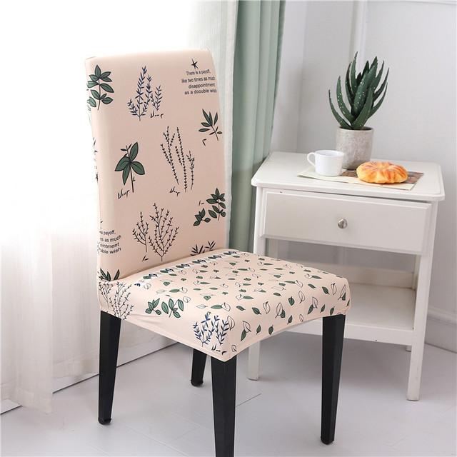 Printed Dining Chair Case Spandex Elastic Chair Slipcover Case Stretch Seat Covers For Wedding Hotel Banquet Home Use Dining Room