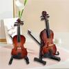 Small Acoustic Violin Detailed Ornament Violin Sculpture Wood Texture Perfect for Music Enthusiasts and Home Decorations