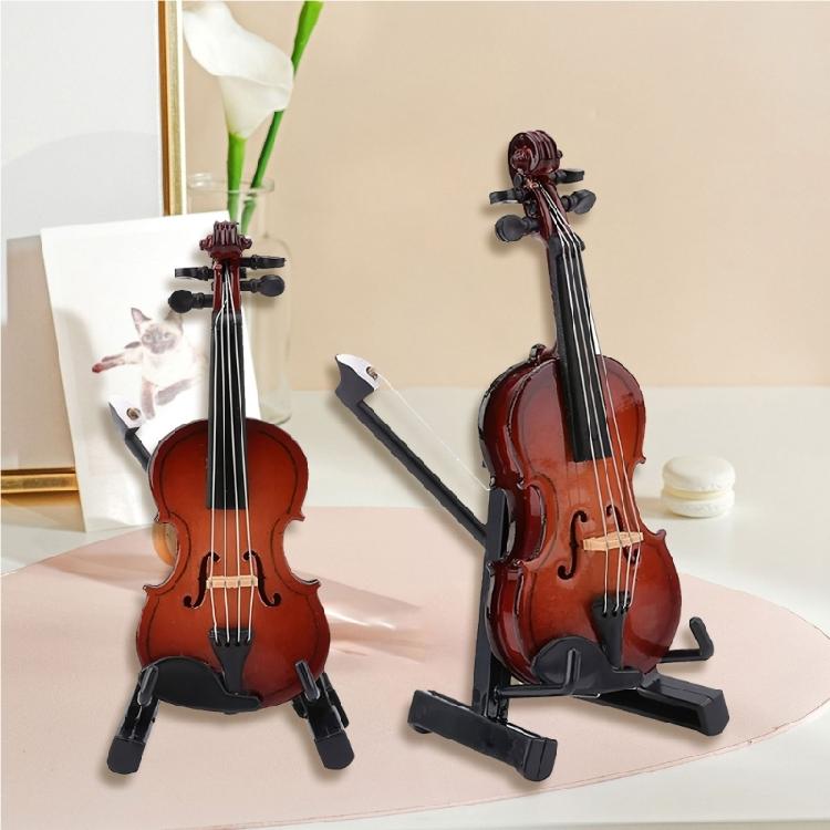 Small Acoustic Violin Detailed Ornament Violin Sculpture Wood Texture Perfect for Music Enthusiasts and Home Decorations