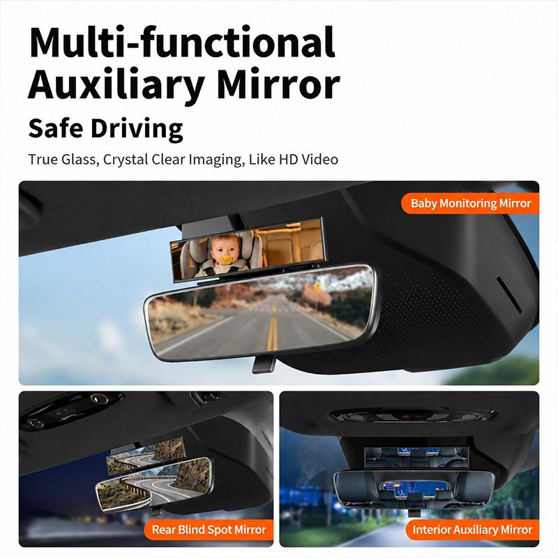 SEAMETAL Wide-Angle Car Rear Seat Mirror Baby/Child Seat Car Safety Mirror Monitor Paste Safety Car Baby Mirror Car Interior Accessories