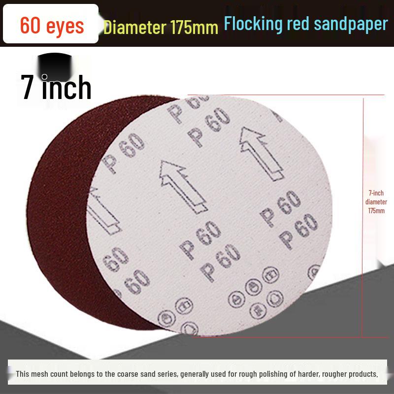 5-inch Self-Adhesive Flocked Sandpaper Disc for Sanding and Grinding (125MM)