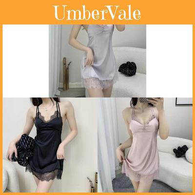 Silk Sleepwear Women Summer Sleeveless Nightdress With Chest Padding For Home Comfort