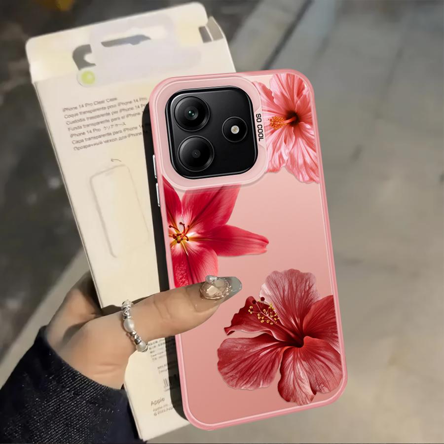 Cherry Flower Print Clear Case for Xiaomi Mi 11 Lite 13T 12T Pro Back Phone Cover