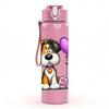 1PC Puppy Dog Pink Heart 750ml Color Plastic Sports Water Bottle Leakproof Flip Straw Lid Suitable for Sports Office Home Use