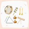 5 Pieces Musical Instruments Set Educational Toy Wooden Percussion Creative Natural Wood