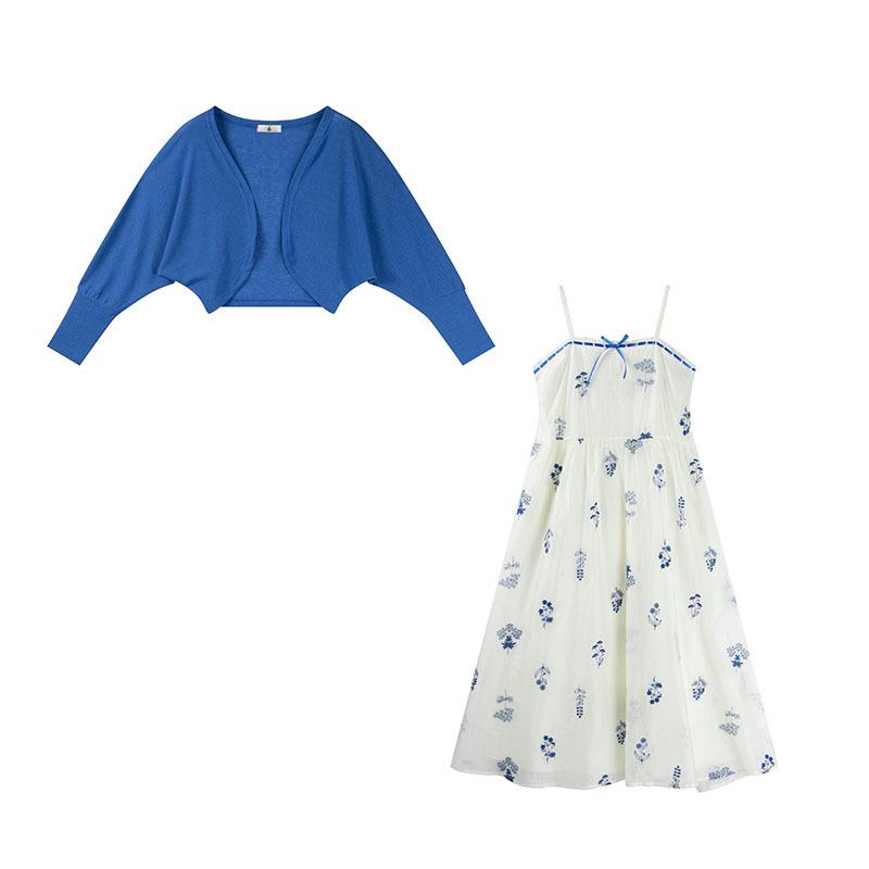 Shuangtian 2026 Plus Size Women s Floral Camisole Dress & Cardigan Set - Spring Collection 2XL