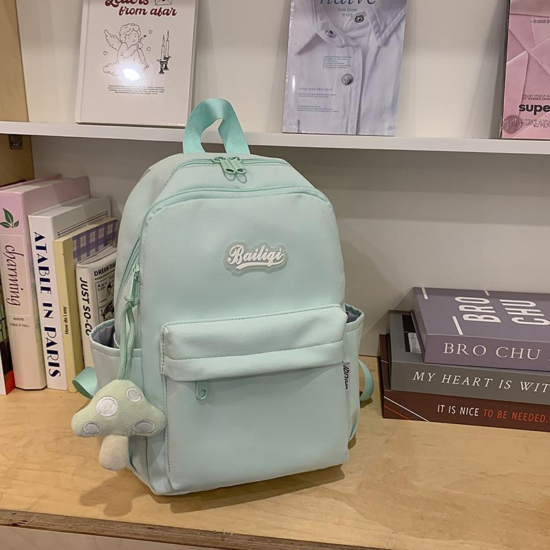 

School bag female college student small fresh girl versatile spring outing going out backpack lightweight junior high school student class backpack single bag зелений