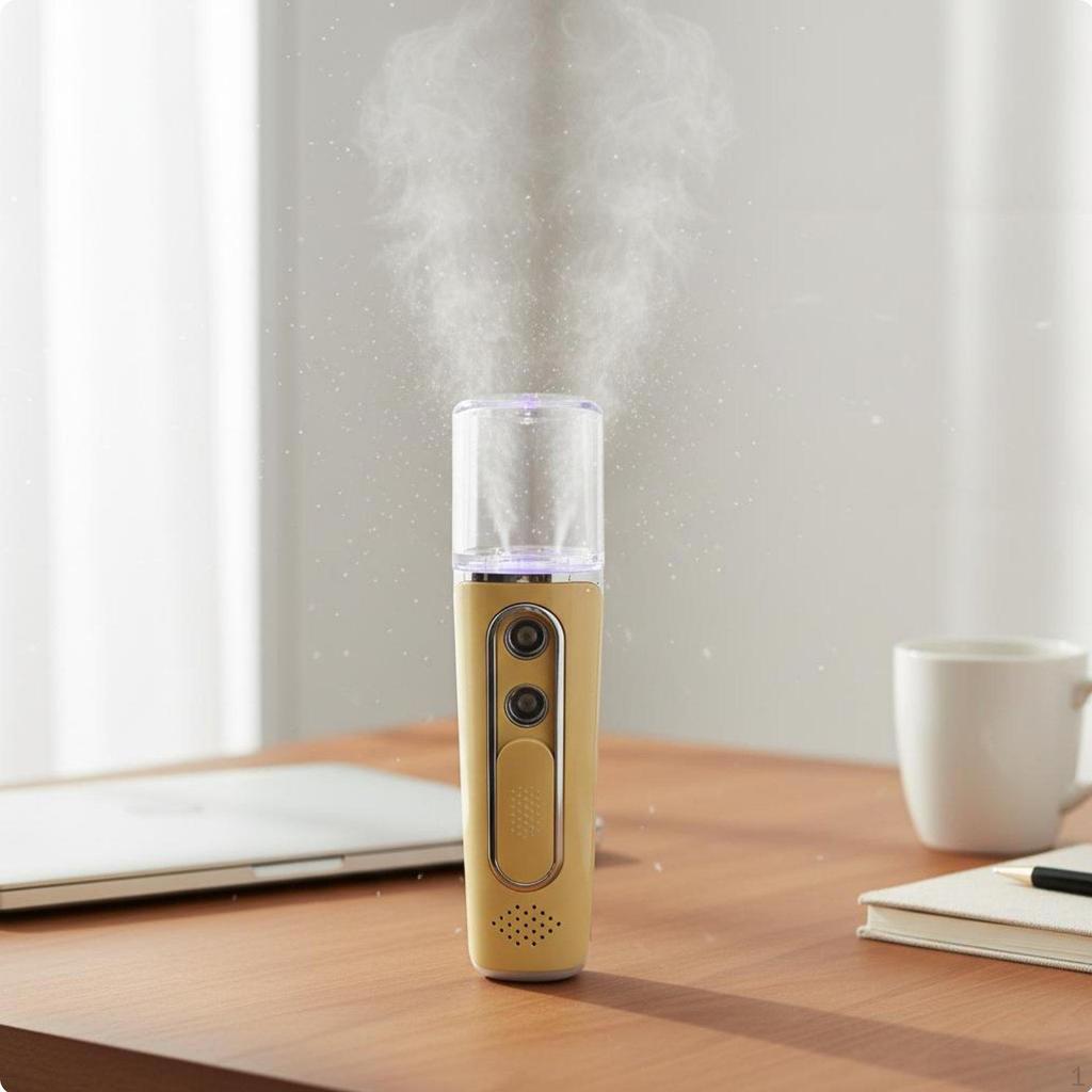 Mini Cold Spray Beauty Device Deep Moisturization Twin Nozzle Facial Sprayer USB EnergyEfficient