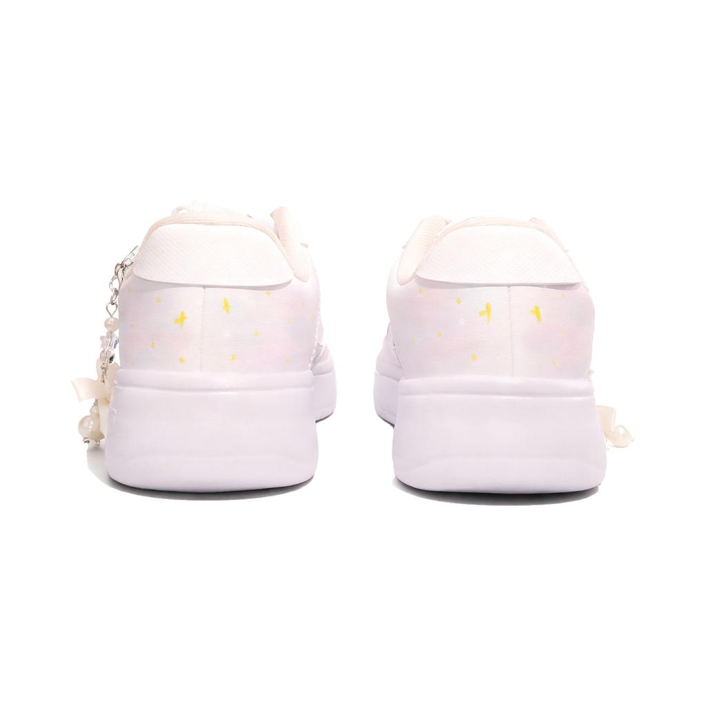 Li Ning Floating Boat Synthetic Leather Wear resistant And Lightweight Low top Skateboard Shoes Women's White Pink AGCS420-6(Team1114-)