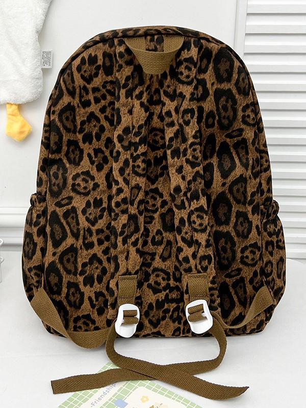 Leopard Print Women's Backpack 2025: Stylish Versatile Storage for Commuting & Travel - Perfect for Casual Autumn/Winter Looks.
