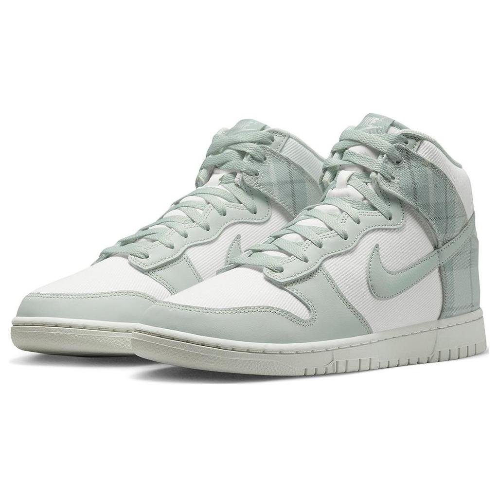 New Nike Dunk High Se Tartan Plaid White Light Green DV0826-100