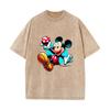SX-13 MINISO 2026 Summer Vintage Wash  Printed Pure Cotton Shoulder Style Men's and Women's Round Neck Short Sleeved Couple T-shirt