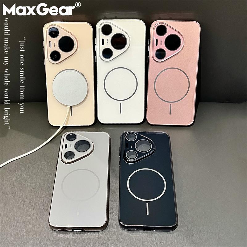 

Matte Metal Back Plate Glass Wireless Charging Magnetic Case For Huawei Mate 70 60 50 40 P70 Pro Ultra PC Shockproof Hard Cover For Huawei Mate70Pro