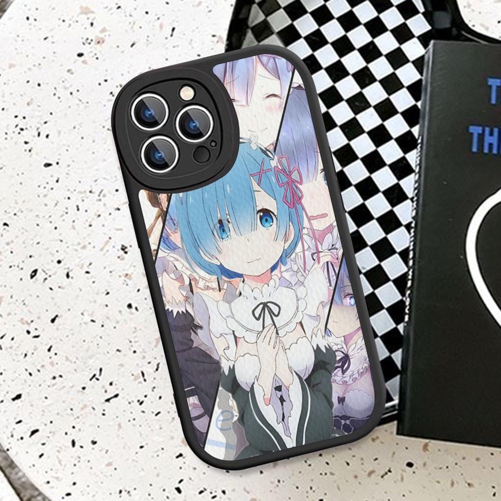 ReZERO Ram Rem Phone Case Hard Leather For iPhone 14 13 12 Mini 11 14 Pro Max Xs X Xr 7 8 Plus Fundas
