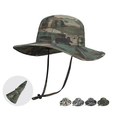 Tarnung Taktisches Camping Klettern Eimerhut Scharfschützenhut Herren Outdoor Angeln Wandern Kappe Sonnenschutz Boonie Hats