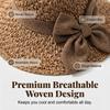 Elegant Woven Straw Sun Hat with Bow, 2026 Upgraded Womens Straw Hat, Summer Beach Sun Straw Hats, Breathable