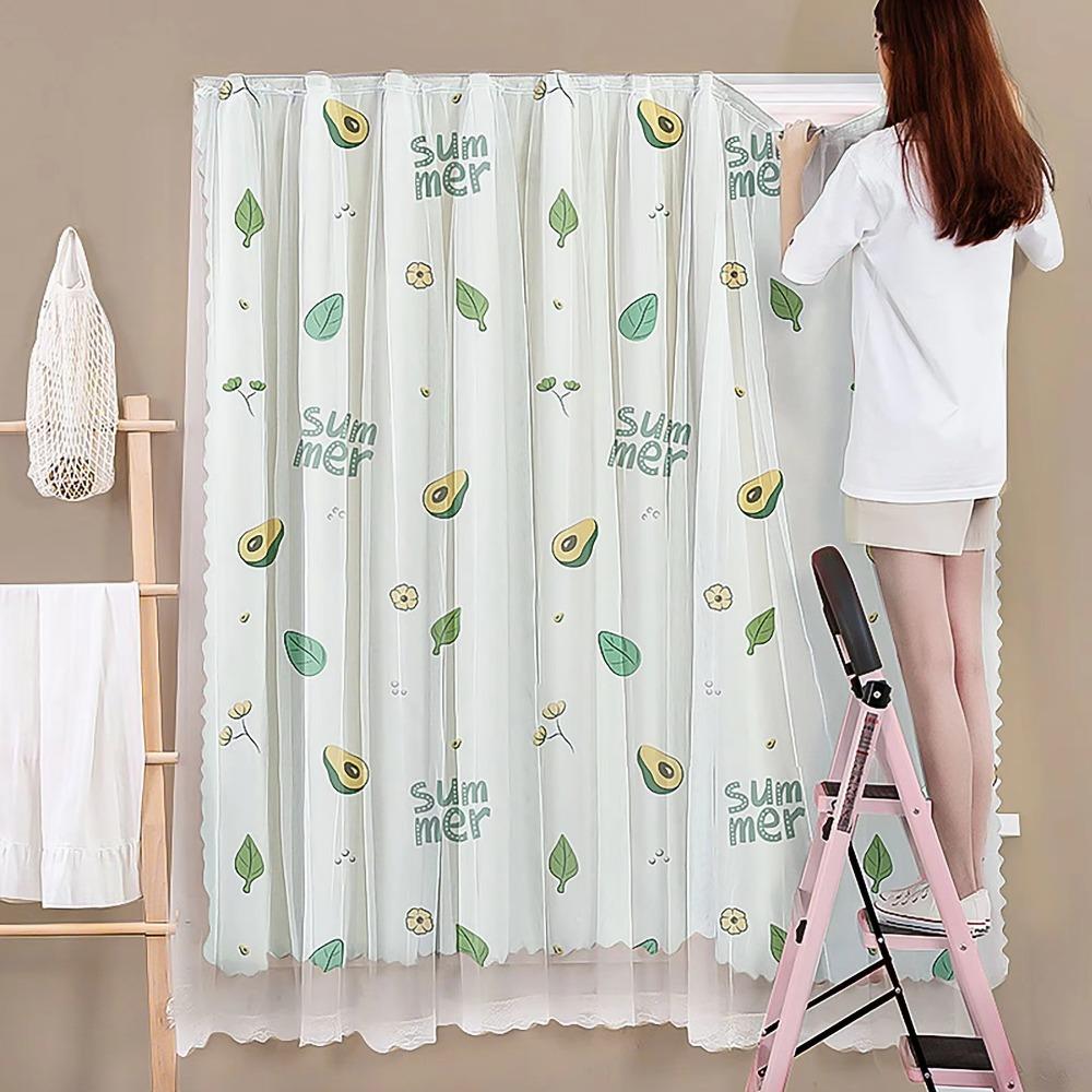 1 Pc Self-adhesive Blackout Curtains Cartoon Pattern Window Drapes  Rental Housing