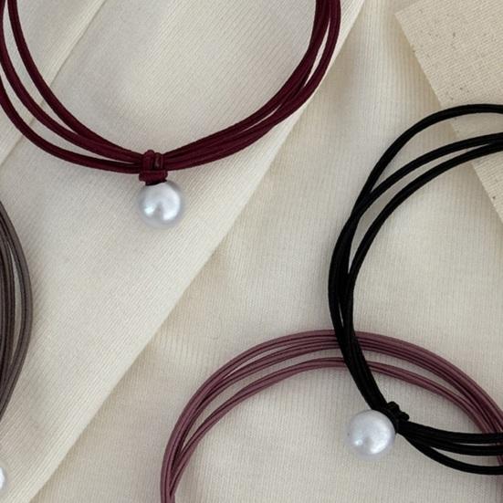 10PCS Hair Rope with Pearl Decoration High Elastic Strong Toughness Rubber Bands No Slip Versatile Headband for Commuting