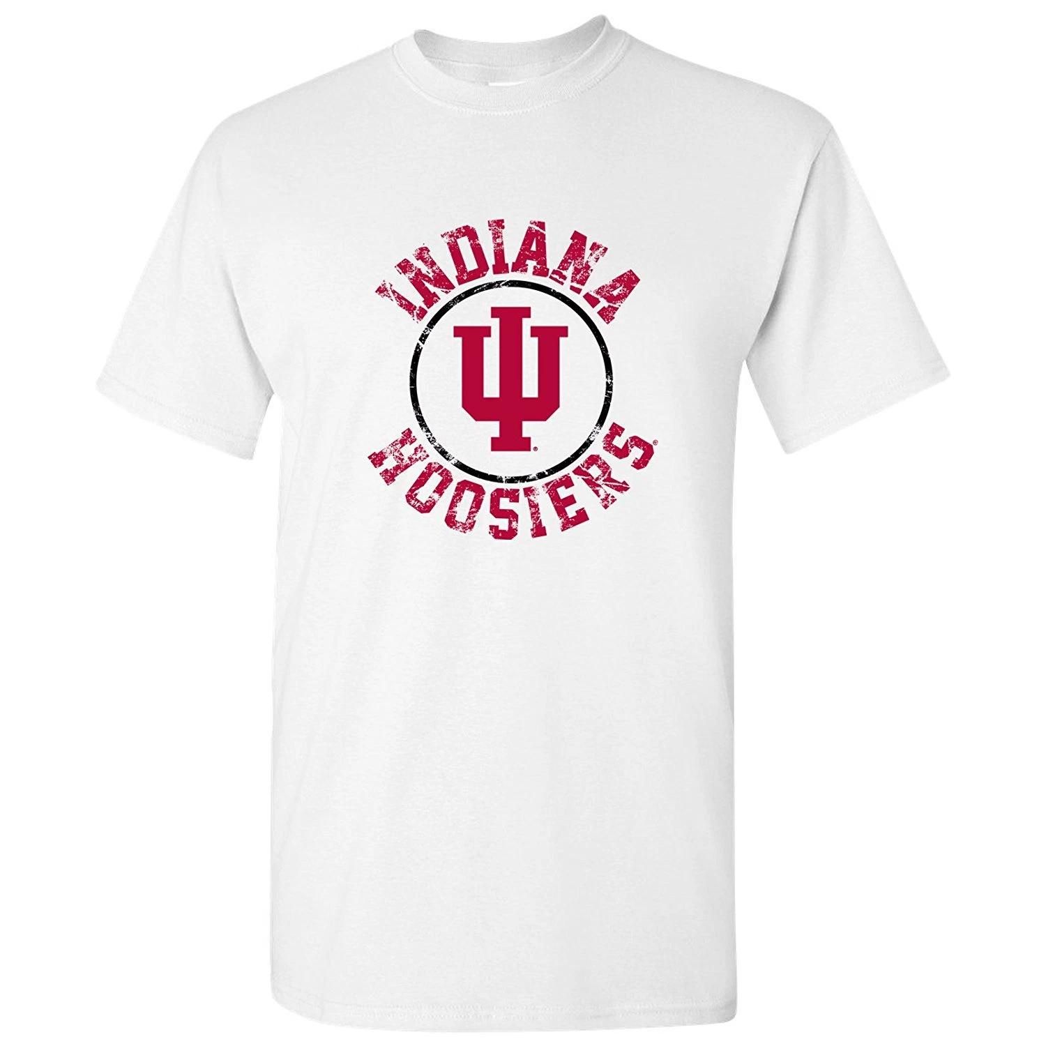 Indiana University Hoosiers Distressed Circle Logo Licensed Unisex Tee S